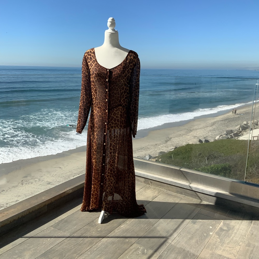 Stefano Sportswear Sheer Animal Print Dress